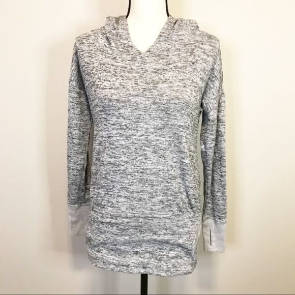 ATHLETA Batwing Robin Heather Gray Pullover Hood Sweater Sweatshirt Womens XXS - Picture 2 of 11